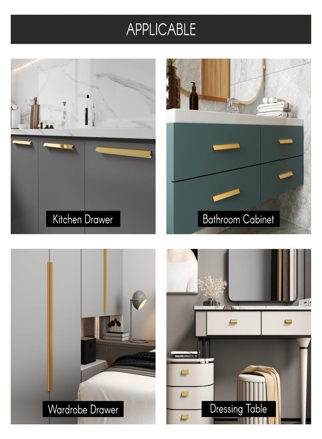 LAPO 4 Inch Aluminum Drawer Knobs and Pulls - Sturdy Door Knobs for Cabinets, Cupboards & Wardrobes (3 Piece,PVD Gold Finish) - Image 4